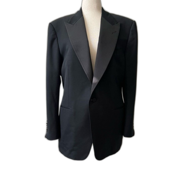 Tom Ford Mens wool mohair tuxedo Black blazer Made in Italy Size 56 R - Picture 2 of 10